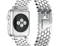 Curea iUni compatibila cu Apple Watch 1/2/3/4/5/6/7, 38mm, Jewelry, Otel Inoxidabil, Silver